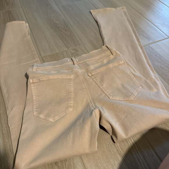 Express Skinny High Rise Hyper Stretch Jeans in Tan - Picture 4 of 4